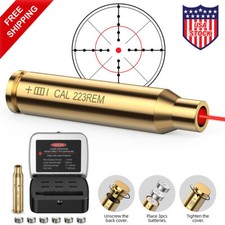 .223/5.56mm Red Laser Bore Sight Brass Cartrldge Shap Boresighter w/ 6 Batteries picture