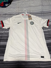 Nike Chelsea FC Soccer Jersey Shirt White with Chelsea Crest M2XL picture