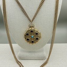 Vintage Goldette Trinket Locket Multi Strand Chain 30-42
