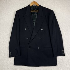 Vintage Mani Giorgio Armani Mens Double Breasted Wool Blazer Italy 40R Dark Navy picture
