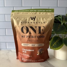 VitaHustle ONE Vegan Cinnamon Roll Protein Powder  20g Plant Protein Meal Rep... picture