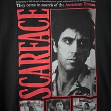 SCARFACE Shirt Mens LARGE BLACK PACINO TONY MONTANA CASUAL MOVIE NWT picture