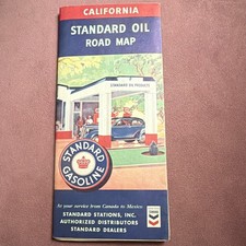 Vintage 1940s Road Map of California , Standard Gas picture