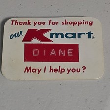 Vtg 1980s Kmart Department Box Store Employee Diane Name Tag Badge CHERYL picture