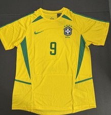 Brazil 2002 Ronaldo Retro Jersey Men's X-Large #9 picture