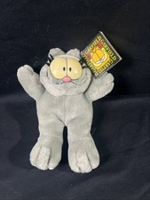 VTG 1998 Official Garfield Club- 6”Nermal Grey Cat Paws Bean Bag Plush NWT picture
