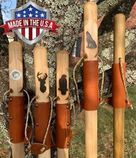 Natural Earth Tones Poplar Hard Wood Walking Stick Hiking Staff Hand Carved Pole picture