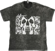 Deftones Album Skull T-Shirt Hard Rock Music on Mineral Wash Vintage Washed Tee picture