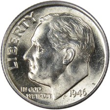 1946 D Roosevelt Silver Dime Uncirculated Mint State 10c Coin picture