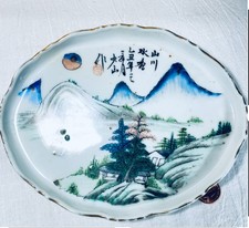 ANTIQUE CHINESE REPUBLIC PORCELAIN POTTERY PLATE SMALL TRAY HANDPAINTED picture