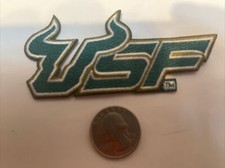 USF University Of South Florida BRAHMANS Rare Embroidered Iron On Patch 4” X 1.7 picture