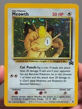 Meowth 10 Black Star PROMO HOLO 2000 WOTC Pokemon TCG Heavily Played HP Creased picture
