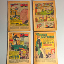 4 Vintage Silver Age Comic Lot Coverless Batman Green Lantern Superman Reader picture