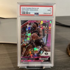 2020-21 Panini Prizm Draft Picks - Anthony Edwards #1 Pink Ice Prizm RC PSA 9 picture