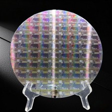 8in Patterned Silicon Wafer Display with Stand STEM Tech Decor picture