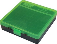 MTM Case-Gard P-100-9-16T Ammo Box, 100 Round 100 Round, Clear Green/Black picture