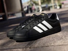 Sale 🔥 adidas Streettalk Core Black/Cloud White Low Top Lace Up Textile JP8276 picture