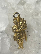 SCOTTISH BAGPIPER CHARM - HALLMARKED  IN 9K GOLD - BIRMINGHAM, ENGLAND picture