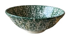 Vintage Roma Inc. Italian Deep Serving Bowl Pasta Green Pottery 12” Spongeware picture