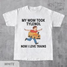 Funny Train Meme Loose Round Neck Short Sleeve Graphic Crew Neck T-Shirt picture