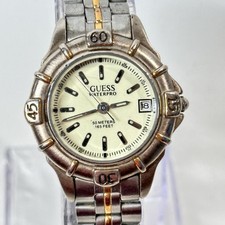 Vintage 1998 Guess Waterpro Watch Womens New Battery Two-Tone 27mm picture