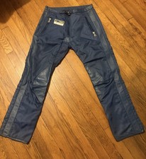 Rare Diesel Moto Leather Nylon Pants Biker SZ.30 Cyberpunk Blue Vintage picture
