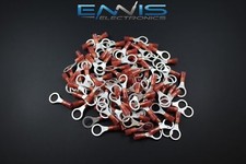 18-22 GAUGE NYLON RING 5/16 CONNECTOR 50 PK RED CRIMP TERMINAL AWG CAR SUV picture