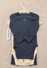 Carter's 3-Piece Baby Outfit Set 3M Blue/White Rocket Bodysuit & Pants LS picture