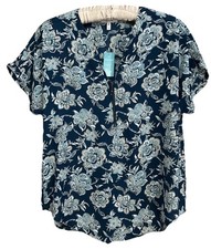 Maurices Top S New Green Silky Floral Print Cottagecore Boho Shirt Blouse NWT picture
