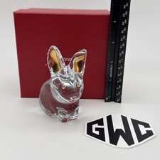 Baccarat Minimals Rabbit Figurine Clear Crystal With 20k Gold 2814806 NIB Sealed picture