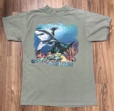 Vintage 90s SeaWorld Great White Shark Reef T Shirt Mens Large Nature Tultex Tag picture