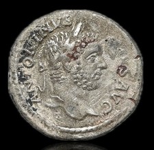 Caracalla 198-217 AD Roman Empire Silver AR Denarius, Rome Caesar Ancient Coin picture