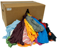 Colored Knit Rags 50 LB Box - T-Shirt Wiping Cleaning Cloths  picture