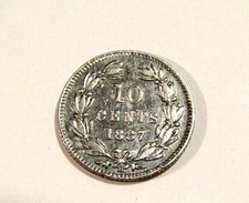 1887 Nicaragua 10 Centavos Silver Coin picture