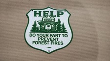 Porcelain Smokey help Enamel Sign 8 x 8 Inches picture