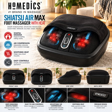 HoMedics FMS-307HJ Shiatsu Air Max Foot Massager w/ Heat Compression Black picture