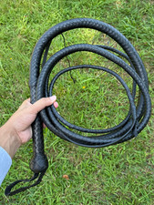Kangaroo Hide Leather Bullwhip Braided Design Indiana Jones Style Whip 6 to 14ft picture