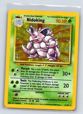 Nidoking 11/102 Holo Rare Base Set Unlimited Pokemon Damaged picture