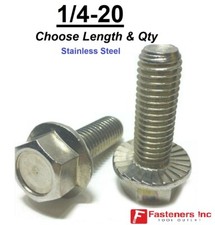 1/4-20 Stainless Steel Serrated Flange Hex Cap Screws Bolts Choose Length & Qty picture
