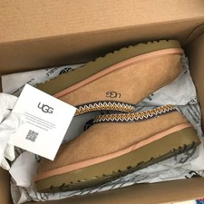 UGG Tasman II Chestnut Brown Braid Suede Wool Lined Women's Winter Slippers picture