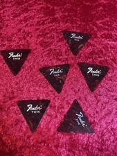 Vintage Lot Of 6 Fender Thin Triangle Guitar Pick Faux Tortoise picture