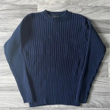 Vintage Croft & Barrow Navy Blue Ribbed Cotton Sweater picture