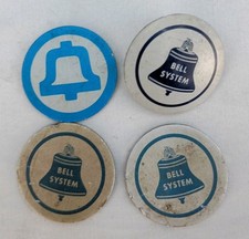 Lot Of 4 Vintage Bell System Logo Badge American Telephone & Telegraph Co. 1 Pin picture