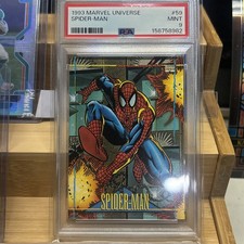 1993 Marvel Universe #59 Spider-Man PSA 9 Mint Skybox  picture