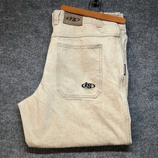 Vintage Interstate Jeans Mens 40x30 Beige Baggy 90s Y2K Skater Grunge Rave Wide picture