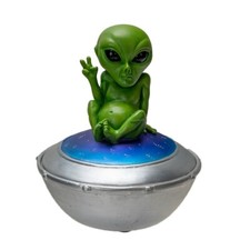 PT Pacific Giftware Green Alien on UFO Trinket Box picture
