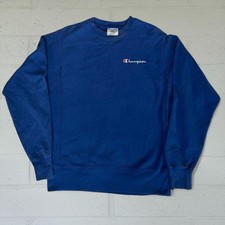 Vintage 90s Champion Reverse Weave Blue Script Crewneck Sweatshirt Mens Small picture