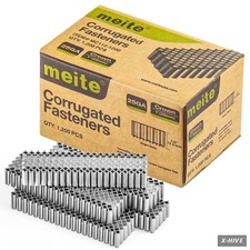 meite Staples Corrugated Fasteners 1-Inch Crown 1/2 Length 1 200 PCS Bright 1200 picture