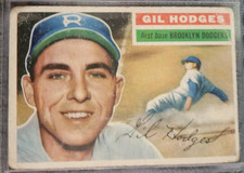 1956 Topps - Gil Hodges #145 Gray Back Brooklyn Dodgers picture