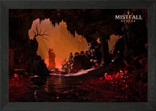 Mistfall Hunter: Volcanic Cave Land Framed Wall Art Poster Canvas Print Picture picture